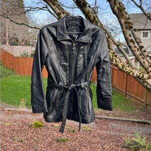 Vintage Belted Leather Jacket